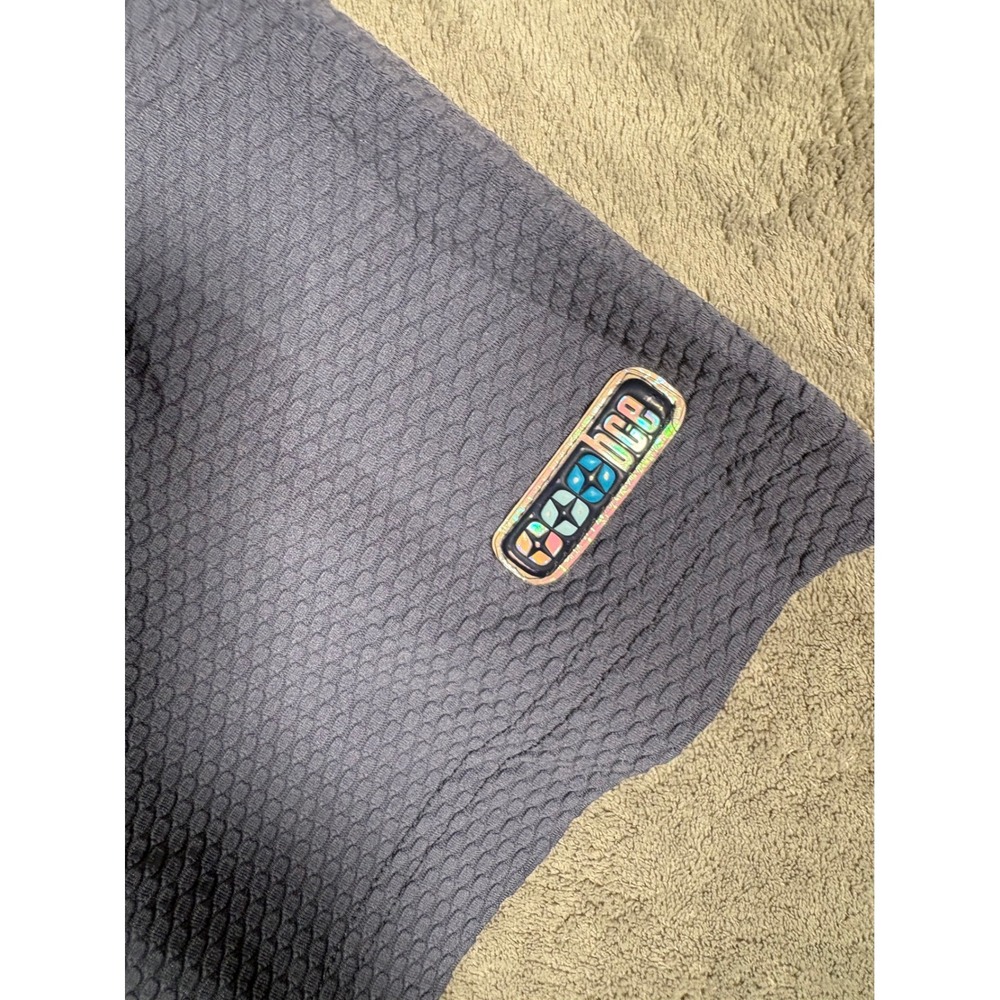 Vintage BC Ethic Mens L Blue Textured Camp Collar Button Up Shirt Loop Collar - Picture 4 of 13